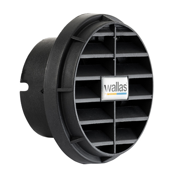 Wallas Varmluftudtag 75 mm. Sort