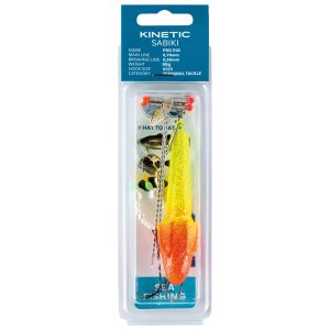 Kinetic Sabiki Pro fladfisk 90g gul/rød