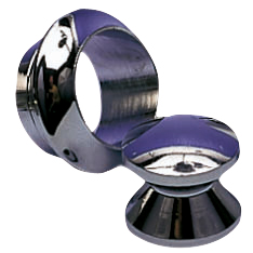 Stor tryklås med ring forkromet messing
