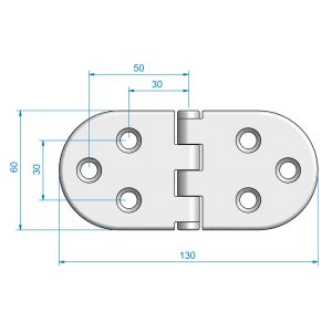 Roca hængsel 60x130mm AISI 316