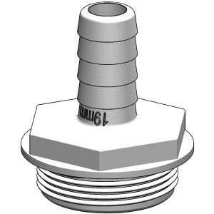 Trudesign Slangestuds 1 1/2" 19mm hvid,