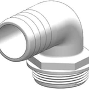 Trudesign Aquavalve slangestuds hvid 90° 1 1/2" 38mm