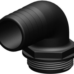 Trudesign Aquavalve slangestuds sort 90° 1 1/2" 38mm