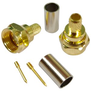 1852 F hanstik til 6mm kabel (RG58), guldbelagt, 2-pak