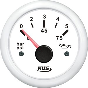 Kus olietryk hvid 0-5bar, 10-184 & 240-33ohm, 12/24V