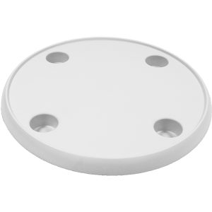 Bordplade af hvid ABS Ø61cm med 4 kop/flaske holder