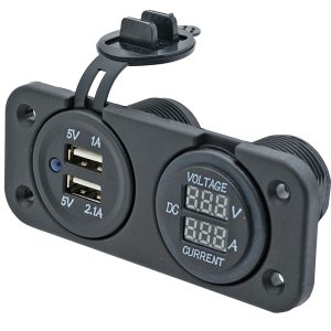 1852 panel dobbelt usb udtag & volt/amperem
