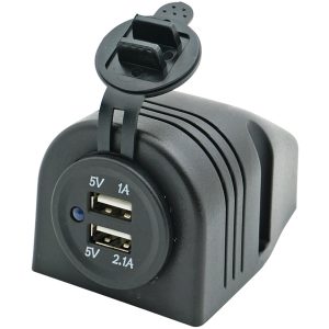 1852 påbygnings dobbelt usb udtag 5V 1 & 2,1Amp
