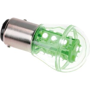 Nauticled lantern pære BAY15D Ø25x48mm 10-35Vdc 1,2/15W grøn