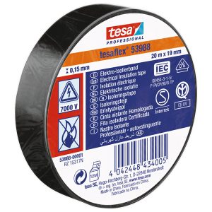Tesa Isoleringstape sort 20x19mm