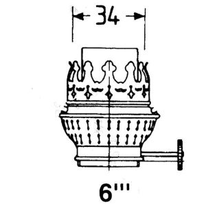 DHR Brænder messing 6"
