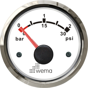 Wema Turbotryk instrument 0-2 bar Hvidt