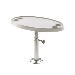 Ovalt bord m/justerbar piedestal