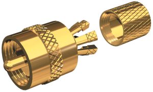 Shakespeare PL-259-CP-G forgyldt loddefrit centerpin antenne